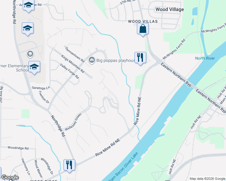 map of restaurants, bars, coffee shops, grocery stores, and more near 2705 Beacon Hill Parkway in Tuscaloosa