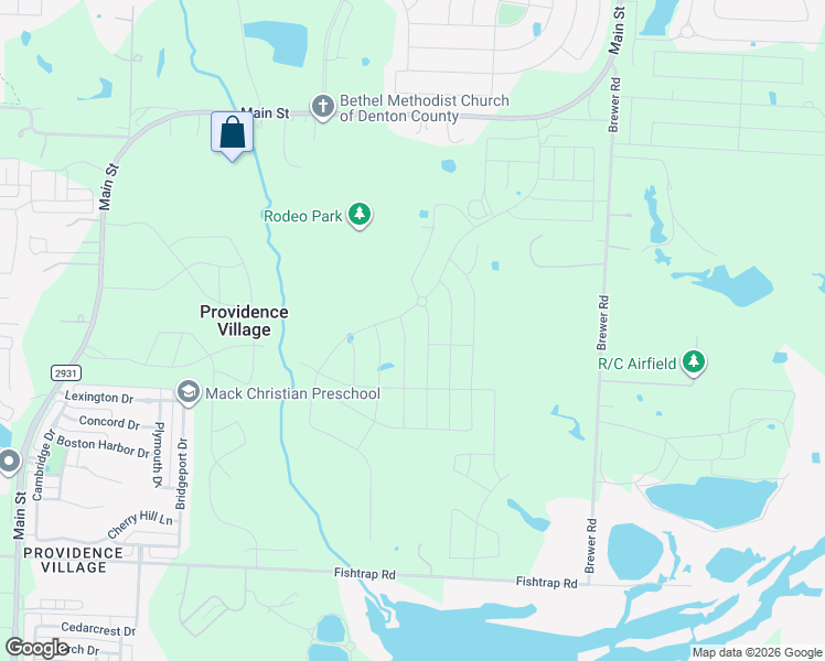 map of restaurants, bars, coffee shops, grocery stores, and more near Unnamed Road in Aubrey