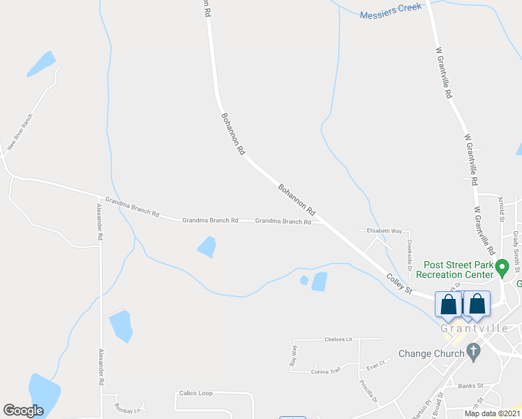 map of restaurants, bars, coffee shops, grocery stores, and more near 151 Grandma Branch Road in Grantville