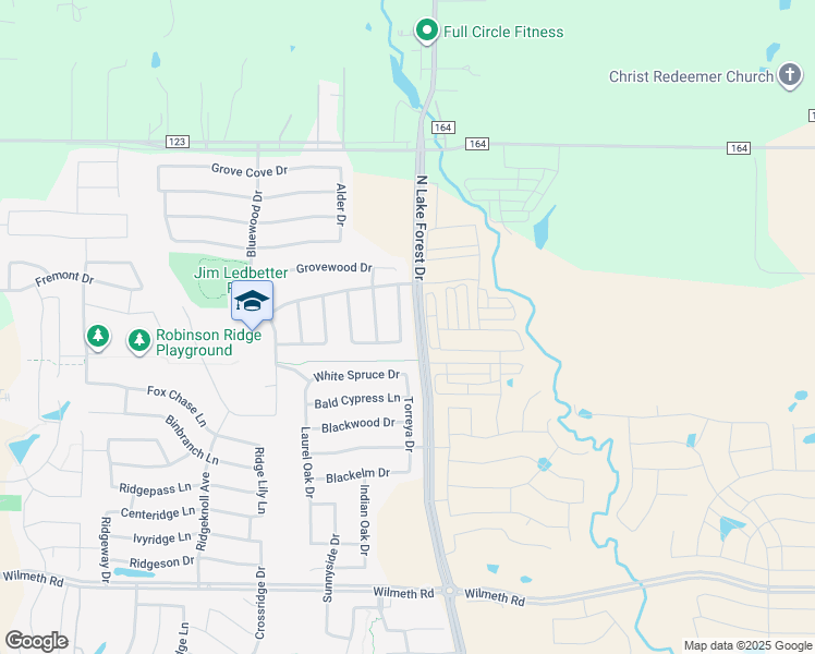 map of restaurants, bars, coffee shops, grocery stores, and more near 3012 Red Cedar Drive in McKinney