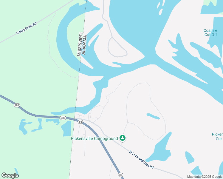 map of restaurants, bars, coffee shops, grocery stores, and more near 319-325 Clear Lake Cove in Pickensville