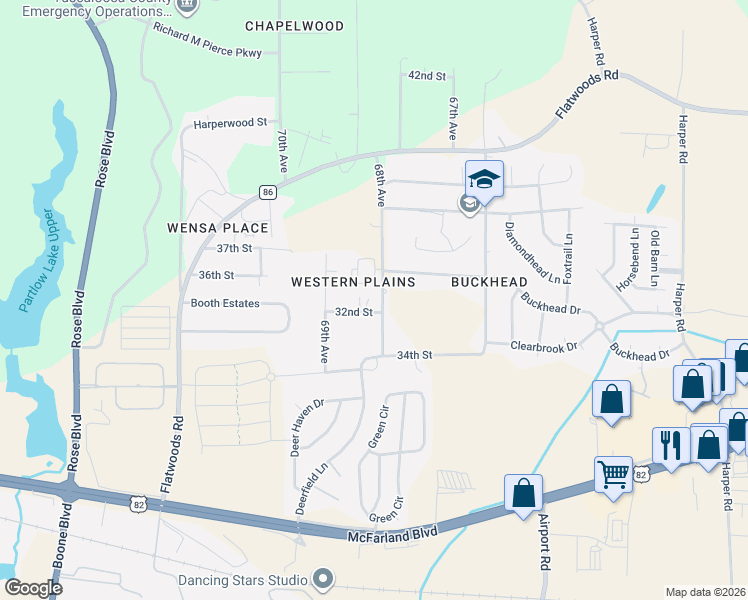 map of restaurants, bars, coffee shops, grocery stores, and more near 3408-3563 68th Avenue in Northport