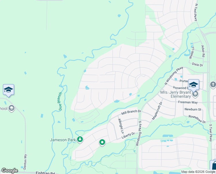 map of restaurants, bars, coffee shops, grocery stores, and more near 4620 Old Red Lane in Prosper