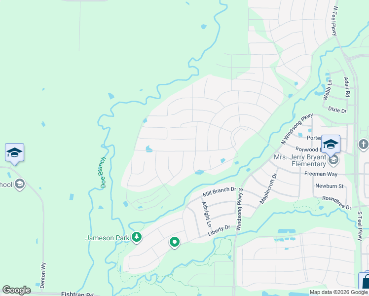 map of restaurants, bars, coffee shops, grocery stores, and more near 4620 Old Red Lane in Prosper