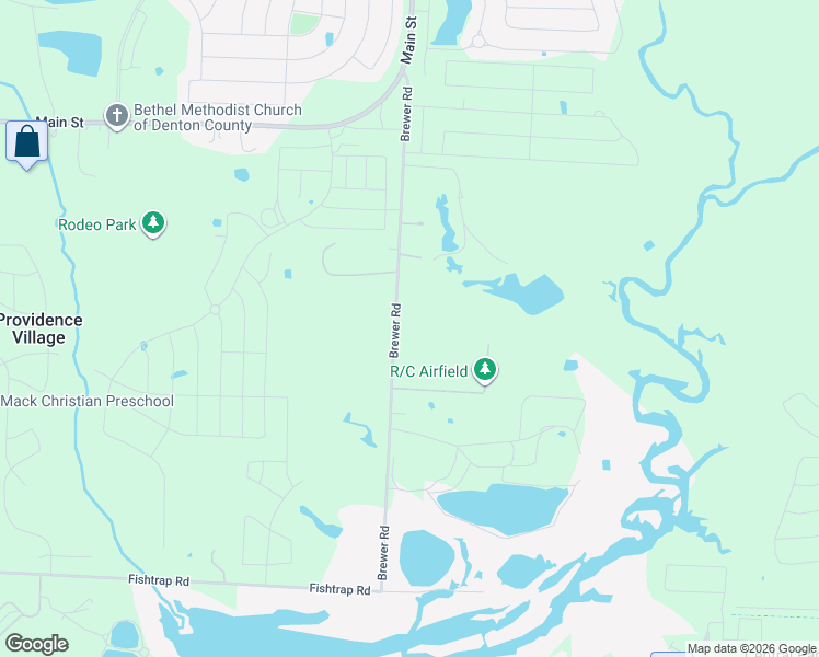 map of restaurants, bars, coffee shops, grocery stores, and more near 3642 Brewer Road in Aubrey