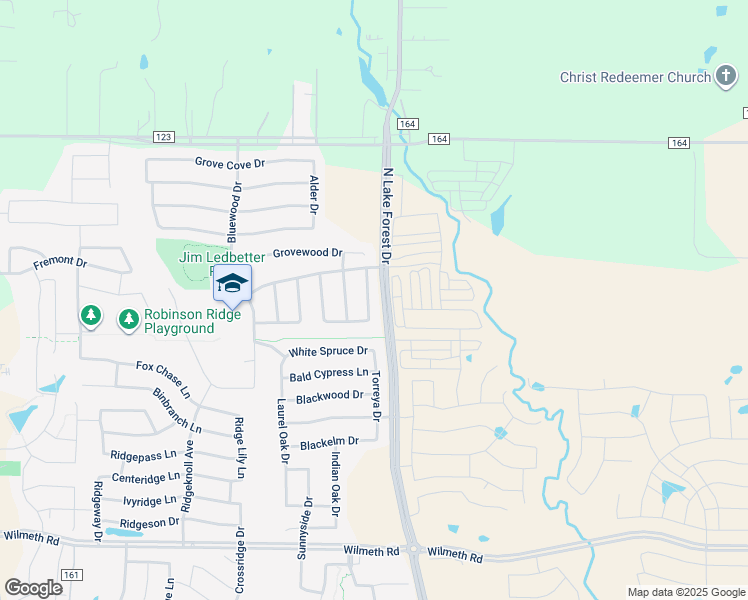 map of restaurants, bars, coffee shops, grocery stores, and more near 3100 Red Cedar Drive in McKinney