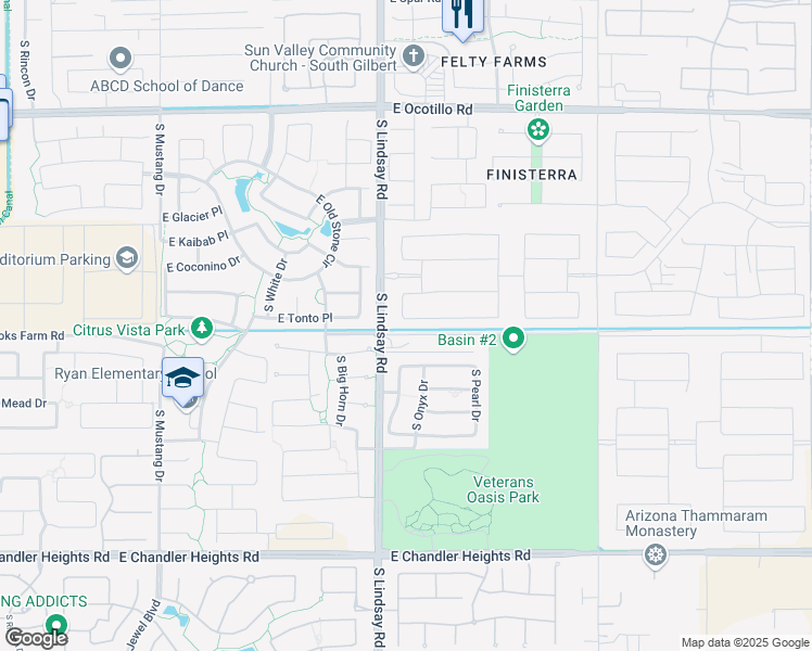 map of restaurants, bars, coffee shops, grocery stores, and more near 4057 East Tonto Place in Chandler
