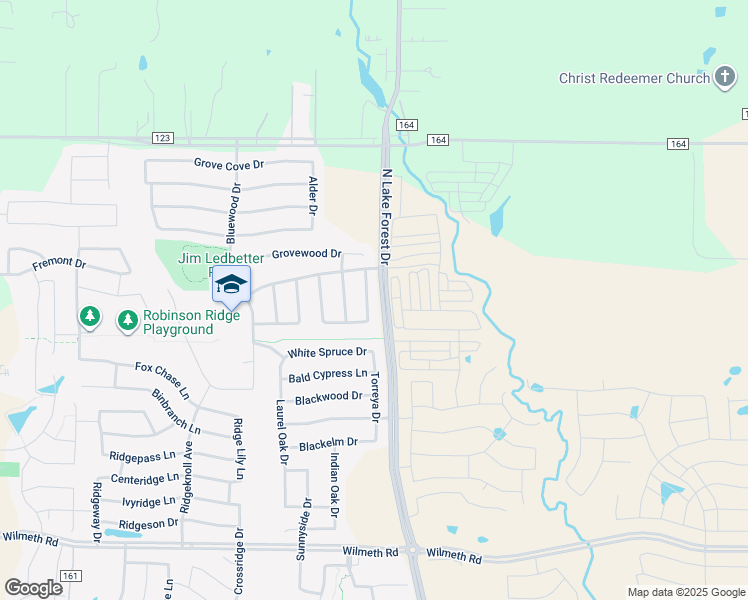 map of restaurants, bars, coffee shops, grocery stores, and more near 3100 Red Cedar Drive in McKinney