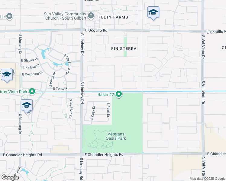 map of restaurants, bars, coffee shops, grocery stores, and more near 4237 East Tonto Place in Chandler
