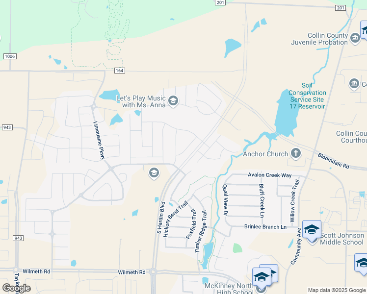 map of restaurants, bars, coffee shops, grocery stores, and more near 2704 Oak Blossom Drive in McKinney