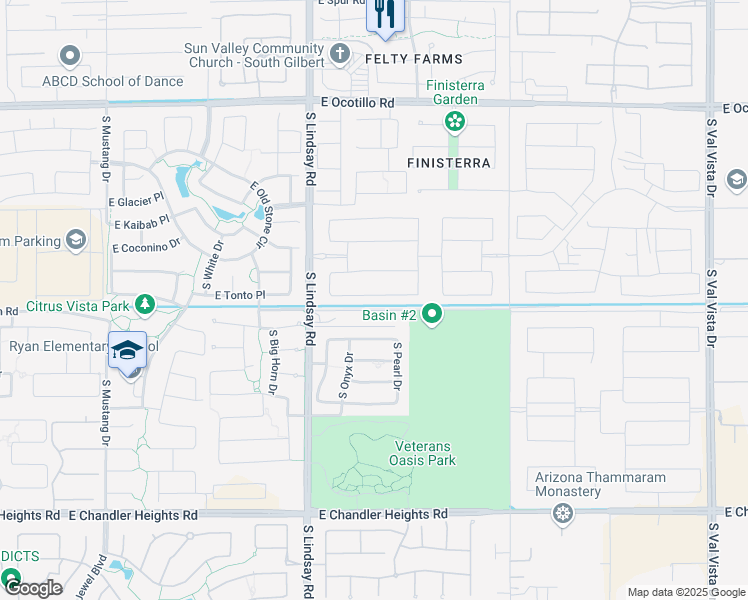 map of restaurants, bars, coffee shops, grocery stores, and more near 14524 East Horseshoe Drive in Chandler