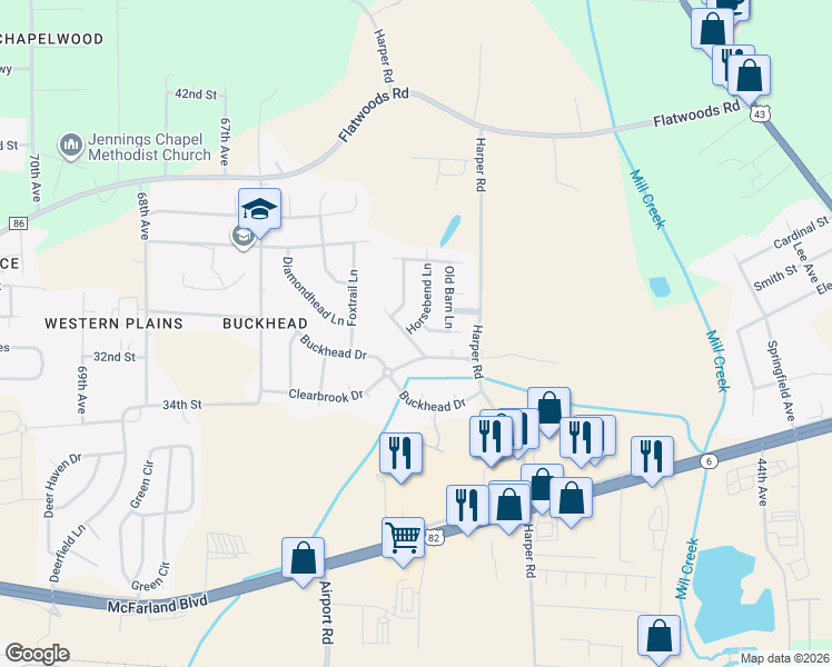 map of restaurants, bars, coffee shops, grocery stores, and more near 3413 Horsebend Lane in Northport