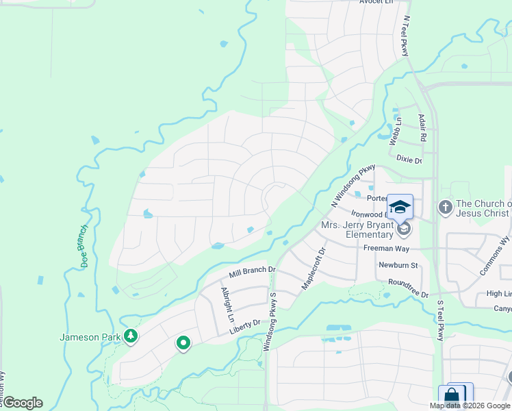 map of restaurants, bars, coffee shops, grocery stores, and more near 1872 Good Hope Road in Prosper
