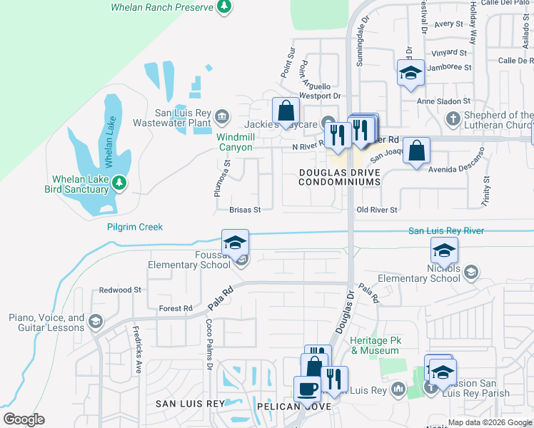 map of restaurants, bars, coffee shops, grocery stores, and more near 143 Brisas Street in Oceanside