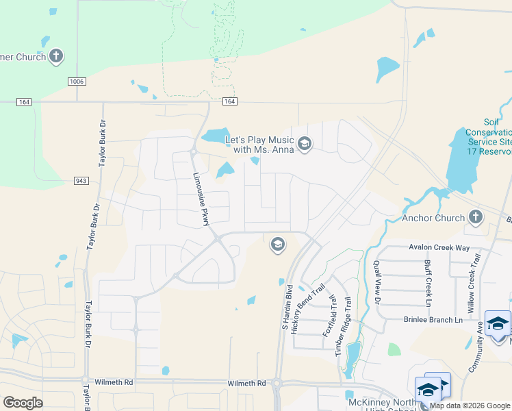 map of restaurants, bars, coffee shops, grocery stores, and more near 3900 Bamboo Trail in McKinney