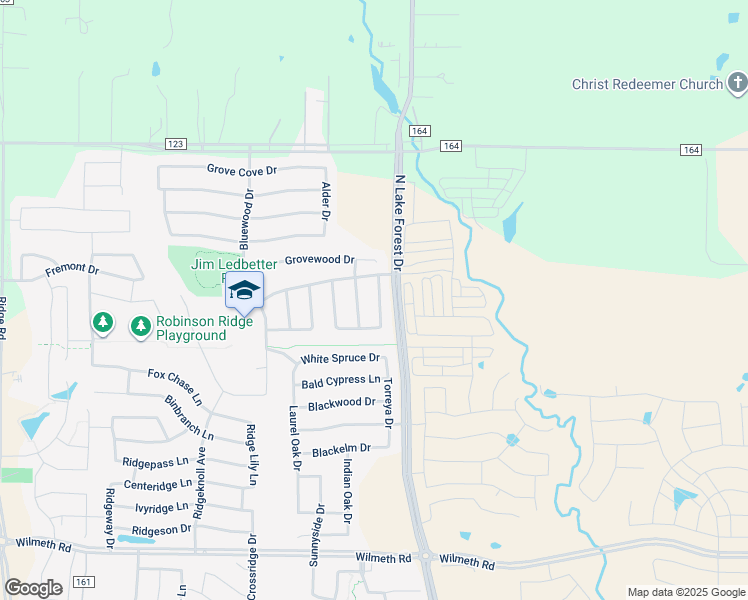 map of restaurants, bars, coffee shops, grocery stores, and more near 3109 Red Cedar Drive in McKinney