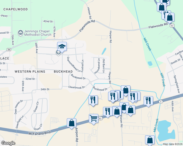 map of restaurants, bars, coffee shops, grocery stores, and more near 3413 Horsebend Lane in Northport