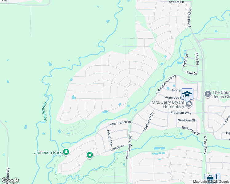 map of restaurants, bars, coffee shops, grocery stores, and more near 1872 Good Hope Road in Prosper