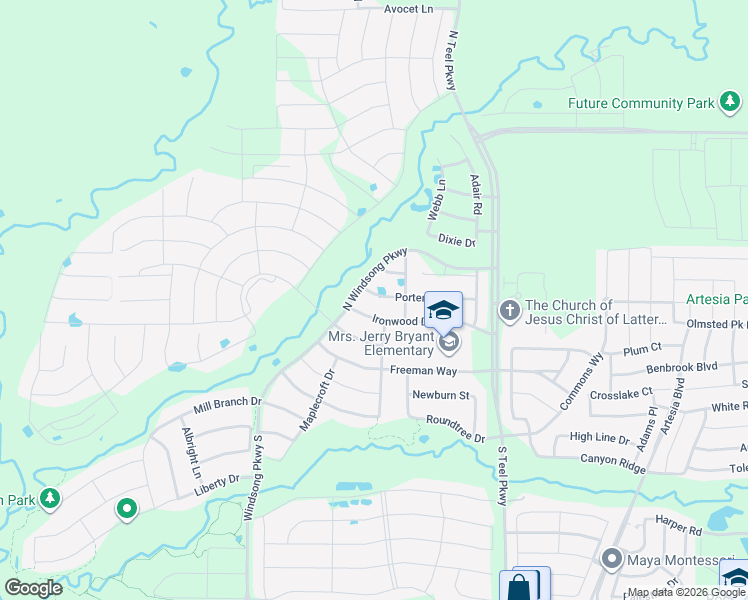 map of restaurants, bars, coffee shops, grocery stores, and more near in Prosper