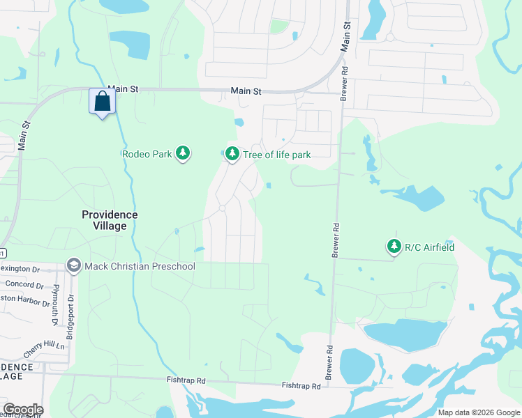 map of restaurants, bars, coffee shops, grocery stores, and more near 2127 Brewer Road in Aubrey