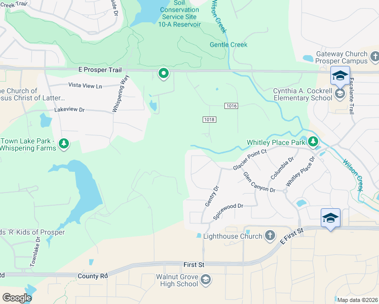 map of restaurants, bars, coffee shops, grocery stores, and more near 3360 Briarcliff Drive in Prosper