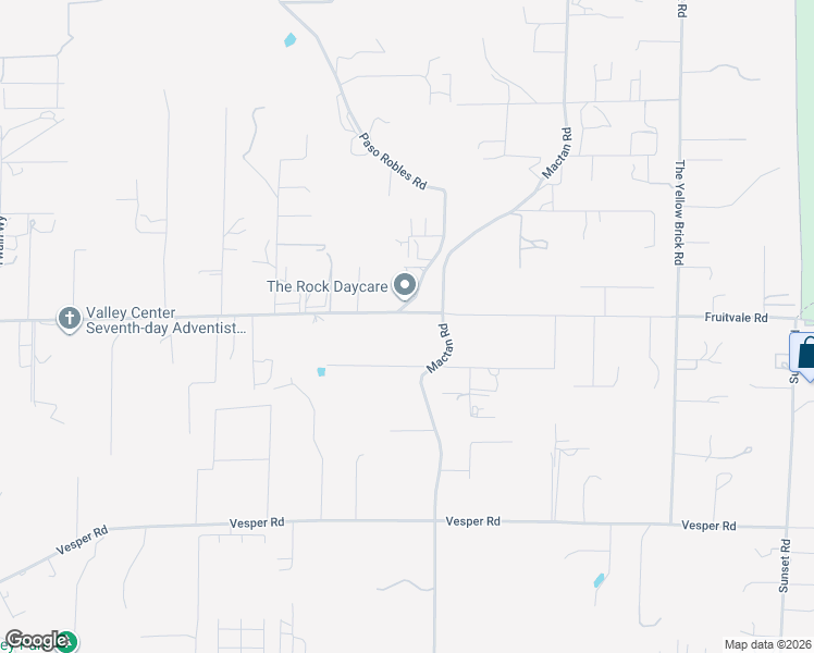 map of restaurants, bars, coffee shops, grocery stores, and more near 15533 Fruitvale Road in Valley Center