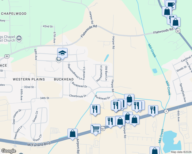 map of restaurants, bars, coffee shops, grocery stores, and more near 3413 Horsebend Lane in Northport