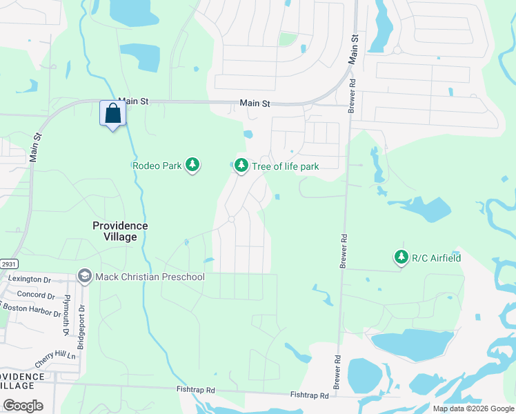 map of restaurants, bars, coffee shops, grocery stores, and more near 2127 Brewer Road in Aubrey