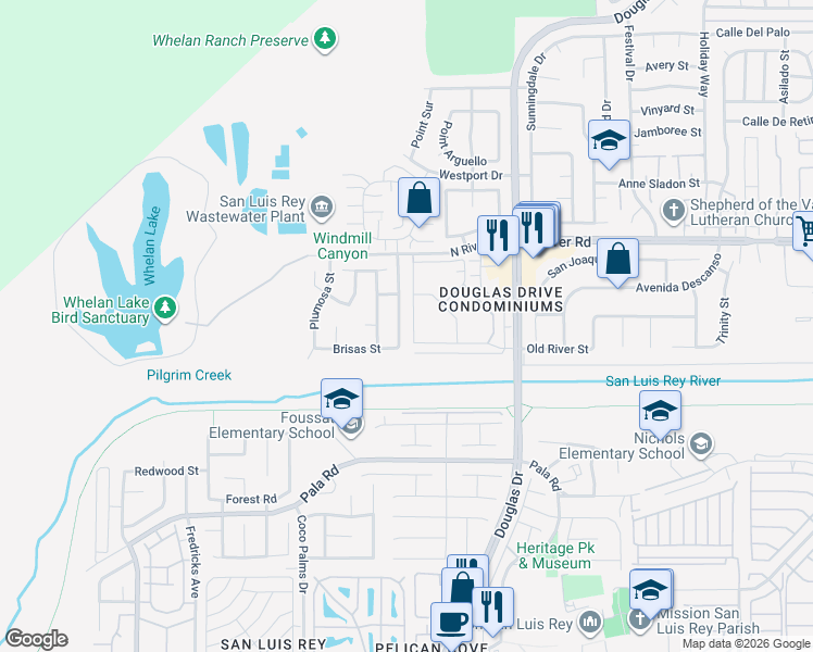 map of restaurants, bars, coffee shops, grocery stores, and more near 121 Playa Del Rey Avenue in Oceanside
