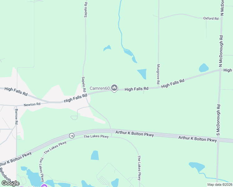 map of restaurants, bars, coffee shops, grocery stores, and more near 1852 High Falls Road in Griffin