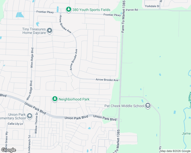 map of restaurants, bars, coffee shops, grocery stores, and more near 1713 Ranch Trail Road in Aubrey