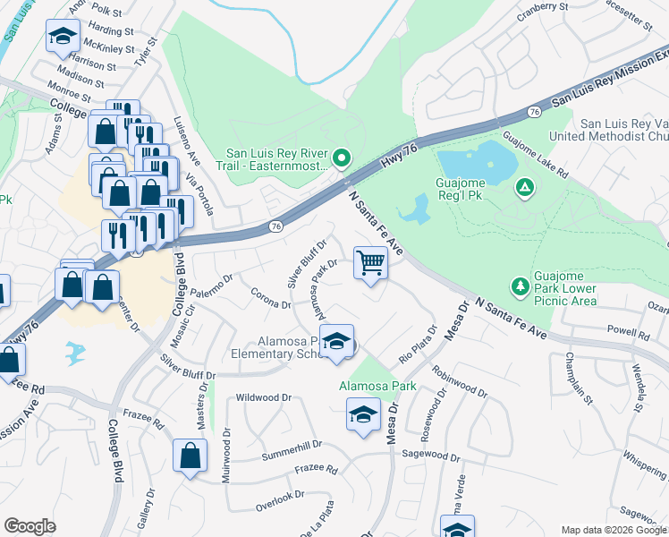 map of restaurants, bars, coffee shops, grocery stores, and more near 787 Cuchillo Street in Oceanside