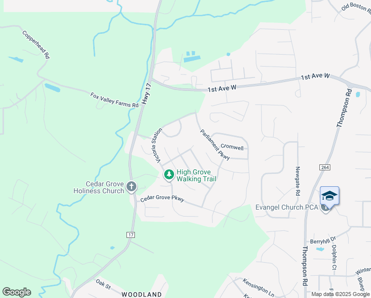 map of restaurants, bars, coffee shops, grocery stores, and more near 125 Londonderry in Alabaster