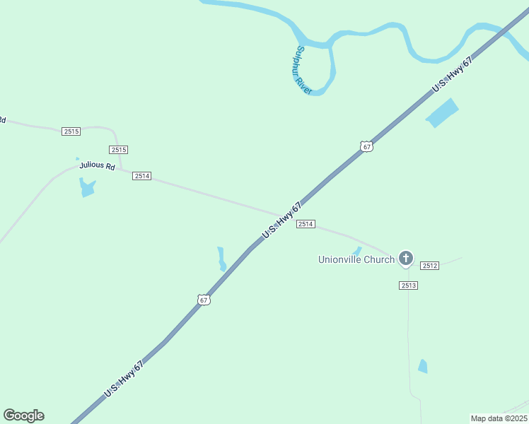 map of restaurants, bars, coffee shops, grocery stores, and more near County Road 2514 in Cass County