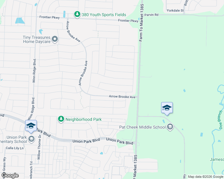 map of restaurants, bars, coffee shops, grocery stores, and more near 1713 Ranch Trail Road in Aubrey