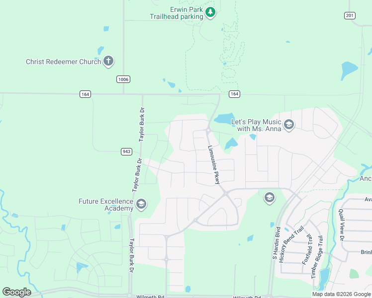 map of restaurants, bars, coffee shops, grocery stores, and more near 3533 County Road 164 in McKinney