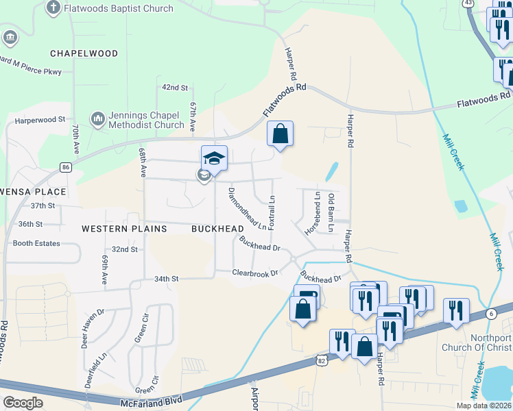 map of restaurants, bars, coffee shops, grocery stores, and more near 3626 Eagle Cove Lane in Northport