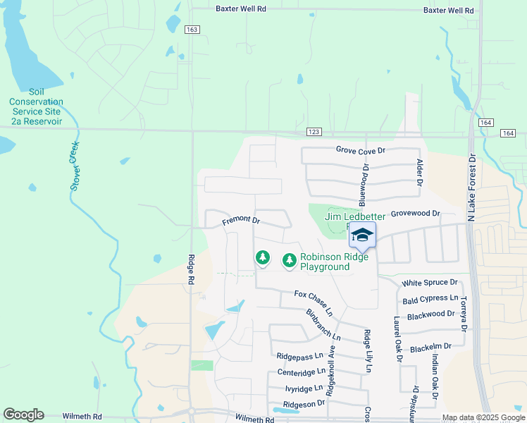 map of restaurants, bars, coffee shops, grocery stores, and more near 5751 Bender Ridge Drive in McKinney