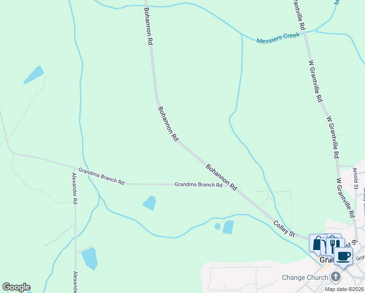map of restaurants, bars, coffee shops, grocery stores, and more near 510 Bohannon Road in Grantville