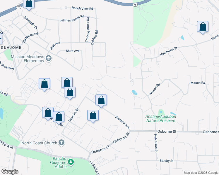 map of restaurants, bars, coffee shops, grocery stores, and more near 1451 Belmont Park Road in Oceanside