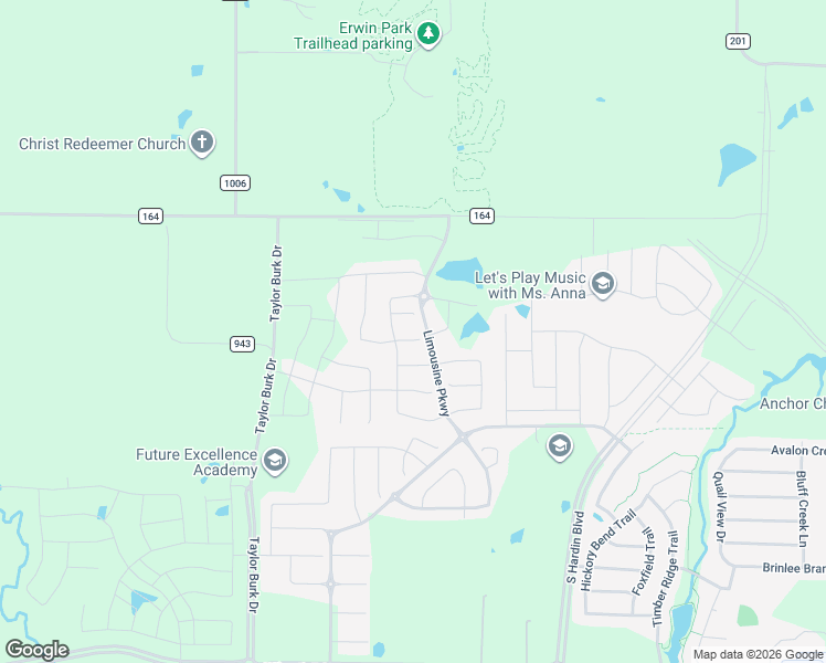 map of restaurants, bars, coffee shops, grocery stores, and more near 3533 County Road 164 in McKinney