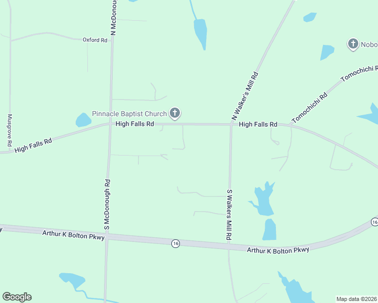 map of restaurants, bars, coffee shops, grocery stores, and more near 2532 High Falls Road in Griffin