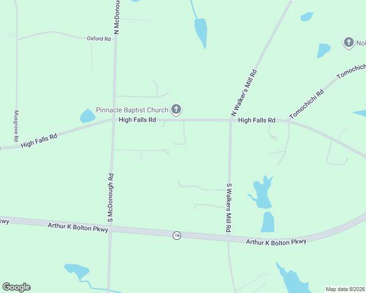 map of restaurants, bars, coffee shops, grocery stores, and more near 2532 High Falls Road in Griffin