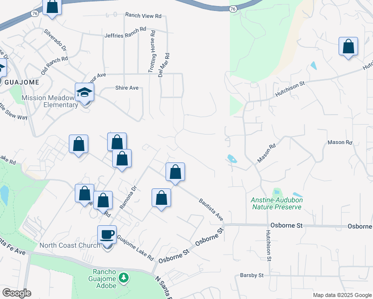 map of restaurants, bars, coffee shops, grocery stores, and more near 1463 Belmont Park Road in Oceanside