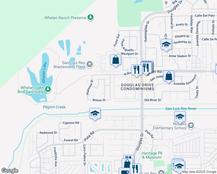 map of restaurants, bars, coffee shops, grocery stores, and more near 116 Playa Del Rey Avenue in Oceanside