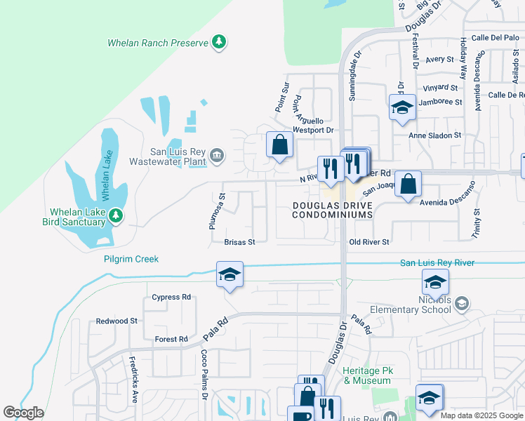 map of restaurants, bars, coffee shops, grocery stores, and more near 116 Playa Del Rey Avenue in Oceanside