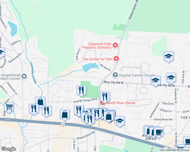 map of restaurants, bars, coffee shops, grocery stores, and more near 380-D Indian Bend Circle in Northport