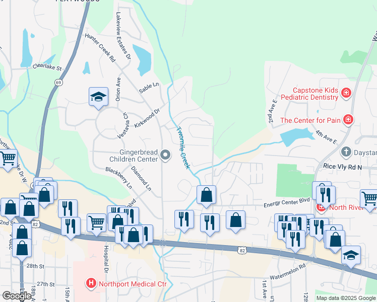 map of restaurants, bars, coffee shops, grocery stores, and more near 435 39th St in Northport