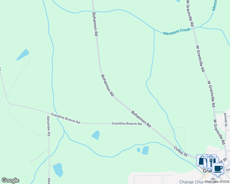 map of restaurants, bars, coffee shops, grocery stores, and more near 1-479 Bohannon Road in Grantville