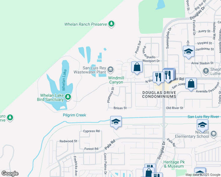 map of restaurants, bars, coffee shops, grocery stores, and more near 224 Mescalita Court in Oceanside